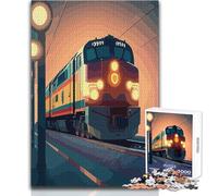 Rompecabezas para Adultos de 1000 Piezas, Tren al Atardecer, Rompecabezas, Juegos Familiares, Vacaciones en casa, Pasatiempos, Ideas de Regalos, tamaño 38x52cm