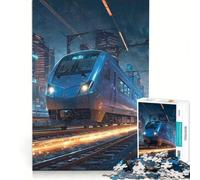 Rompecabezas para Adultos de 1000 Piezas Tren futurista en la Ciudad, Juego Educativo, Actividades Divertidas para Hacer en casa, Ideal para cumpleaños y Navidad 38x26cm