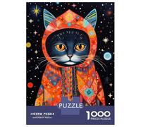 Rompecabezas para Adultos De 1000 Piezas Tribal Animal Art 02 Cat Rompecabezas para Adultos Juego De Ingenio Análisis Y Lógica Actividades Divertidas para Hacer En Casa, 38x26cm/1000pcs