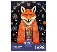 Rompecabezas para Adultos De 1000 Piezas Tribal Animal Art 03 Fox Rompecabezas Antiestrés Juguetes Divertidos Y Humorísticos Actividades Divertidas En Casa, 52x38cm/1000pcs