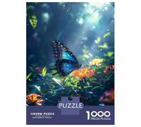 Rompecabezas para Adultos De 1000 Piezas Tropical Blue Butterfly Rompecabezas para Adultos Juegos Relajantes Decoración Cumpleaños 38x26cm/1000pcs