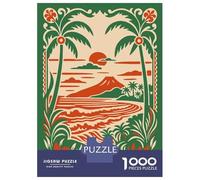 Rompecabezas para Adultos De 1000 Piezas Tropical Sunset Landscape with Volcano Rompecabezas para Adolescentes Juego Práctico Decoración del Hogar 38x26cm/1000pcs