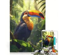 Rompecabezas para Adultos de 1000 Piezas Tucán en la Selva Tropical Juegos relajantes desafío difícil fortalece el Amor Entre Parejas 50x75cm