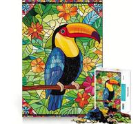 Rompecabezas para Adultos de 1000 Piezas Tucán en un jardín Tropical Juego de Ajuste preciso Juguete Inteligente para ejercitar la Mente Tiempo Libre Regalo Ideal para cumpleaños (50x75cm)