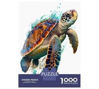 Rompecabezas para Adultos De 1000 Piezas Turtle in Watercolor Rompecabezas para Adolescentes Juego De Ingenio Decoración del Hogar Actividades Divertidas En Casa, 38x26cm/1000pcs