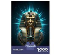 Rompecabezas para Adultos De 1000 Piezas Tutankhamuns Golden Mask with Blue Light Rompecabezas para Adultos Juego De Ingenio para La Diversión Familiar Actividades Divertidas En Casa, 70x50cm/1000pcs