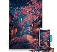 Rompecabezas para Adultos de 1000 Piezas, Twilight Sakura Street, Corte Premium, Divertido, lógico, Juguete, fácil de Usar, Arte de Pared navideño (50x75cm)