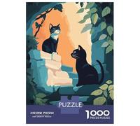 Rompecabezas para Adultos De 1000 Piezas Two Cats in A Garden Rompecabezas para Adultos Juegos Divertidos Difícil Difícil Regalos De Cumpleaños Y Únicos 52x38cm/1000pcs