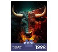 Rompecabezas para Adultos De 1000 Piezas Two Faced Crypto Bull Rompecabezas para Adultos Juguete Decoración De Pared Corte De Precisión 70x50cm/1000pcs