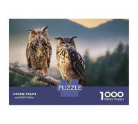 Rompecabezas para Adultos De 1000 Piezas Two Owls on A Branch Rompecabezas para Adultos Juegos Relajantes Decoración del Hogar Desafío Educativo 38x26cm/1000pcs
