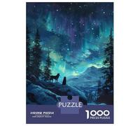 Rompecabezas para Adultos De 1000 Piezas Two Wolves Howling Rompecabezas para Adolescentes Juego Familiar Carrera De Velocidad Manual Cumpleaños 52x38cm/1000pcs