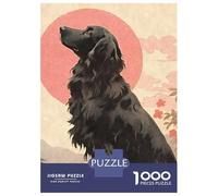 Rompecabezas para Adultos De 1000 Piezas Ukiyo E Flat Coated Dog Rompecabezas para Adultos Juegos Relajantes Alivia El Estrés Ayuda A Ejercitar El Cerebro 70x50cm/1000pcs