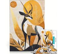 Rompecabezas para Adultos de 1000 Piezas: Un antílope con el Sol Juegos educativos, Actividades Divertidas para Hacer en casa Cada Pieza es única 38x26cm