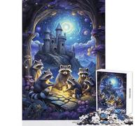 Rompecabezas para Adultos de 1000 Piezas Un Encuentro fantástico con un Mapache Juego práctico de Carreras de Velocidad Juguete Educativo (75x50cm)