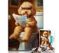 Rompecabezas para Adultos de 1000 Piezas un Garabato Dorado difícil en el Inodoro Toda la Familia Adecuado para 14 38x26cm