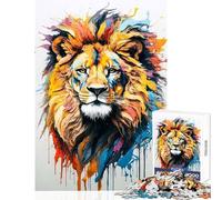 Rompecabezas para Adultos de 1000 Piezas: Un león de Pierce Juguetes de decoración para el hogar Regalo para cumpleaños Juego Imposible para fomentar el Amor Entre Parejas tamaño 50x75cm