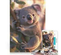 Rompecabezas para Adultos de 1000 Piezas: un Lindo Koala en una Rama Juegos relajantes para desconectar Ideal para el Desarrollo Intelectual Regalo de cumpleaños o para viajeros 38x26cm