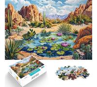Rompecabezas para Adultos de 1000 Piezas Un Oasis en el Desierto con una Leyenda Juguetes de Bricolaje Regalo de cumpleaños, Regalos 52x38cm
