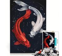 Rompecabezas para Adultos de 1000 Piezas: Un par de Carpas koi japonesas, Juego Educativo, Actividades Divertidas para Hacer en casa, Ideal para cumpleaños y Navidad 38x26cm