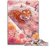 Rompecabezas para Adultos de 1000 Piezas, un Tigre difícil en la bañera, Juguetes educativos, Juegos para aliviar el estrés, interacción Entre Padres e Hijos para Mayores de 14 años, 50x75cm
