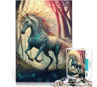 Rompecabezas para Adultos de 1000 Piezas Un Unicornio de Dibujos Animados Montaje de Patrones Juguetes de decoración del hogar 52x38cm