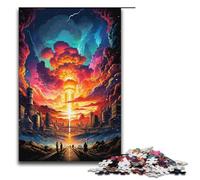 Rompecabezas para Adultos de 1000 Piezas: Una Ciudad en un Planeta extraño y psicodélico. Regalo de cumpleaños para Adolescentes a Partir de 14 años. 1000 Piezas (38 x 26 cm).