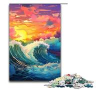 Rompecabezas para Adultos de 1000 Piezas Una Ola de mar rodeada de Salpicaduras Un Rompecabezas Familiar Lleno de Colores Un Gran Regalo para Adolescentes de 14 años en adelante 1000 Piezas