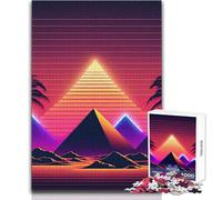 Rompecabezas para Adultos de 1000 Piezas: Una pirámide en la Arena de neón, Juegos relajantes, desafío difícil, Regalo para cumpleaños, tamaño 38x26cm