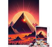 Rompecabezas para Adultos de 1000 Piezas Una pirámide en la Arena neón Rompecabezas de 1000 Piezas Juegos educativos Regalos de Amigo Invisible Vacaciones en casa Matar el Tiempo (50x75cm)