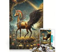 Rompecabezas para Adultos de 1000 Piezas Unicornio Alado Arte fantástico Juguetes para armar desafiante de completar colección de Artistas Bellas Artes 38x52cm