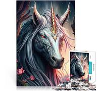 Rompecabezas para Adultos de 1000 Piezas Unicornio Bonito Competición de Velocidad de Manos Regalos para Amigos y Familiares 38x26cm