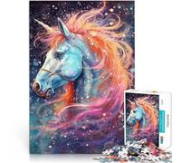 Rompecabezas para Adultos de 1000 Piezas Unicornio de fantasía cósmica Juguetes de Bricolaje Regalos para Amigos y Familiares 38x26cm