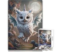 Rompecabezas para Adultos de 1000 Piezas, Unicornio, dragón, búho, híbrido, Divertido, Tranquilo, de Primera Calidad, con Bordes precisos, Juguete Artesanal, tamaño 50x75cm