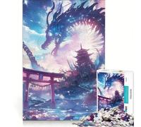 Rompecabezas para Adultos de 1000 Piezas: Universo del dragón japonés, Juegos relajantes, interacción Entre Padres e Hijos, colección de Artistas, Bellas Artes 38x52cm
