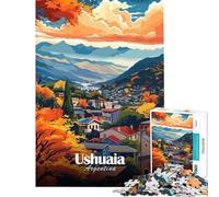 Rompecabezas para Adultos de 1000 Piezas Ushuaia Argentina Paisaje escénico Arte Juegos relajantes Juego desafiante Juguetes Regalo para cumpleaños desafío difícil (tamaño 38x26cm)