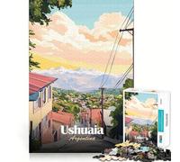 Rompecabezas para Adultos de 1000 Piezas, Ushuaia, Argentina, póster de Viaje, Corte Premium, lógica Divertida, Juguete Divertido, Tiempo de Juego fácil, Arte de Pared navideño (38x26cm)