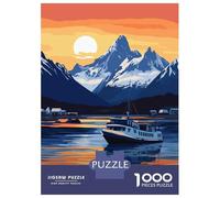 Rompecabezas para Adultos De 1000 Piezas Ushuaia Argentina Sunset Rompecabezas para Adultos Juguetes Antiestrés Difícil Difícil Cumpleaños Y Navidad 52x38cm/1000pcs