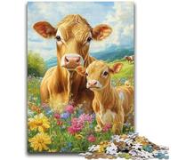 Rompecabezas para Adultos de 1000 Piezas, Vaca y Ternera, para Mayores de 14 años, Juego de Preguntas, Actividades Divertidas en casa, Regalo de cumpleaños, Regalos de Viaje, 50x75cm