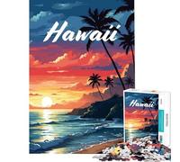 Rompecabezas para Adultos de 1000 Piezas Vacaciones Hawaianas de ensueño Juego Educativo desafío Juguete Juego Relajante Alivio del estrés Regalo de cumpleaños tamaño 38x26cm