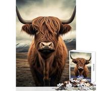 Rompecabezas para Adultos de 1000 Piezas Vacas de Las Tierras Altas Juguete Educativo Grandes Regalos y Juguetes Juegos educativos interacción Entre Padres e Hijos tamaño 38x26cm