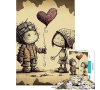 Rompecabezas para Adultos de 1000 Piezas Valentine Doodle III Juego práctico para Adultos Decoración Perfecta cumpleaños y Navidad (tamaño 38x26cm)