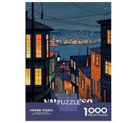 Rompecabezas para Adultos De 1000 Piezas Valparaiso Chile Night Cityscape Art Rompecabezas para Adultos Juego Familiar Pero Divertido Y Humorístico Cumpleaños 70x50cm/1000pcs