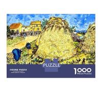 Rompecabezas para Adultos De 1000 Piezas Van Gogh Stack of Wheat Rompecabezas para Adultos Juegos Relajantes Decoración del Hogar Desafío Educativo 70x50cm/1000pcs