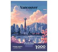 Rompecabezas para Adultos De 1000 Piezas Vancouver Canada Cityscape Illustration Rompecabezas para Adultos Juego Práctico Montaje De Patrones Cumpleaños Y Navidad 70x50cm/1000pcs