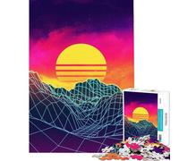 Rompecabezas para adultos de 1000 piezas Vaporwave Sunset Rocks para juegos educativos Juguetes adictivos para cultivar la paciencia Regalos para mujeres y hombres Decoración de pared (tamaño 38x52cm)