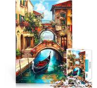 Rompecabezas para Adultos de 1000 Piezas Venecia Hecho de Madera para Mayores de 14 años Decoración de Pared de Juguetes Cumpleaños tamaño:50x75cm