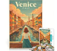 Rompecabezas para Adultos de 1000 Piezas: Venecia, Italia Juego de ingenio para divertirse en Familia y Fortalecer el Amor en Pareja 38x52cm