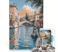 Rompecabezas para Adultos de 1000 Piezas Venecia, Juego de ingenio, para divertirse en Familia, para Fortalecer el Amor Entre Parejas 50x75cm