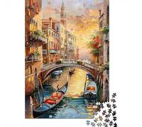 Rompecabezas para Adultos De 1000 Piezas Venice Canal Gondola Ride-7 Rompecabezas DIY Juguetes Divertidos Y Humorísticos Cumpleaños Y Navidad 38x26cm/1000pcs