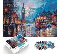 Rompecabezas para Adultos de 1000 Piezas Viajar a Londres Juguetes para aliviar el estrés Actividades Divertidas en casa, Regalos de cumpleaños, Regalos de Viaje, 38x26cm
